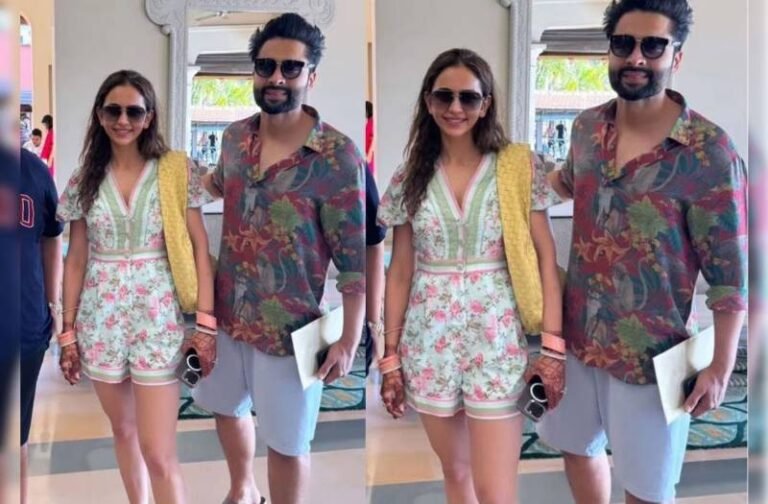 साड़ी- सूट छोड़ शादी के बाद शॉर्ट्स में दिखी Rakul Preet Singh, साथ में दिखे दूल्हे राजा