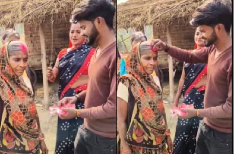 दादी की उम्र की बुजुर्ग महिला की मांग में युवक ने भरा सिंदूर, वायरल वीडियो देख भड़के लोग