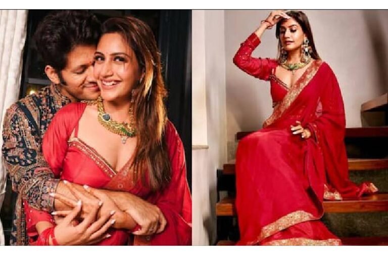 लाल साड़ी,गले में मंगलसूत्र… पहले करवा चौथ पर कुछ इस तरह सजी सुरभि चंदना, पति के साथ दिए पोज