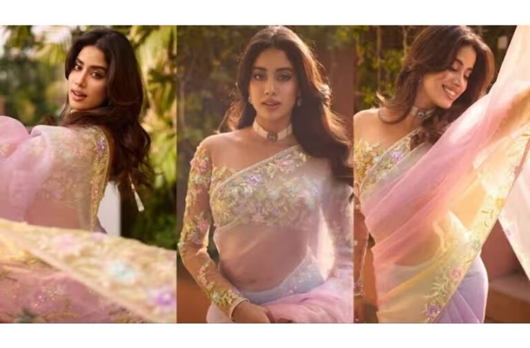 साड़ी पहनकर इठलाती दिखी श्रीदेवी की बेटी जाह्नवी कपूर, एक्ट्रेस की अदाओं के दीवाने हुए फैंस