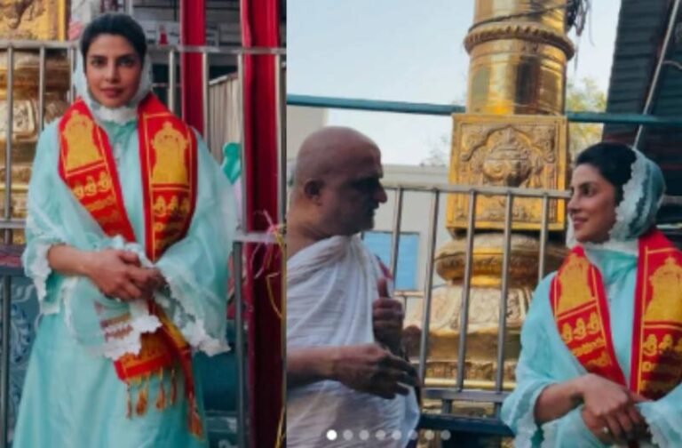 सिर पर दुपट्टा,माथे पर तिलक, बालाजी के दर्शन करने पहुंची प्रियंका चोपड़ा, इंडियन लुक में नजर आई देसी गर्ल