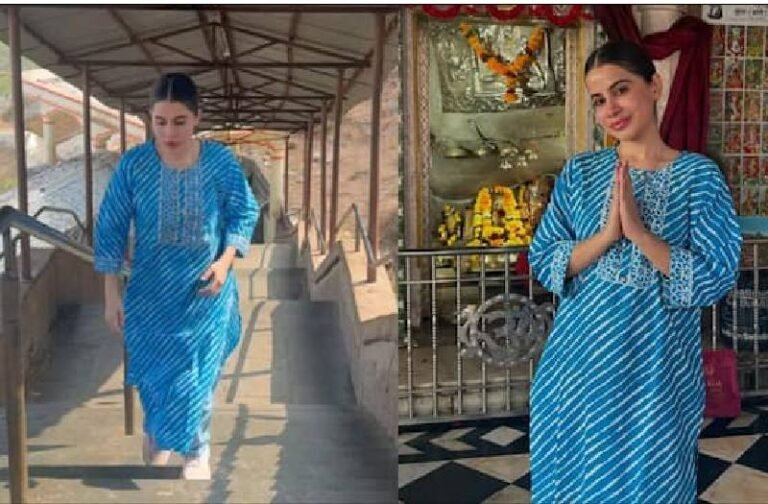 400 सीढ़ियां चढ़कर मंदिर पहुंची उर्फी जावेद, महादेव के किए दर्शन, देखें तस्वीरें