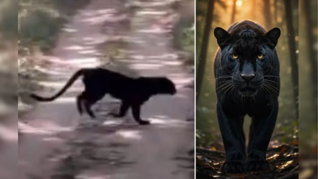 सुबह-सुबह पेंच में दिखा रहस्यमयी ब्लैक पैंथर, वीडियो बनाने लगे लोग फिर….