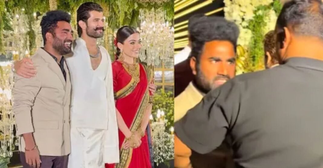 रश्मिका-विजय के रिसेप्शन में हुआ अजीब वाकया! ‘पुष्पा’ स्टार की सिक्योरिटी ने जिसे दिया धक्का, सामने आई उसकी चौंकाने वाली पहचान विजय देवरकोंडा और रश्मिका मंदाना