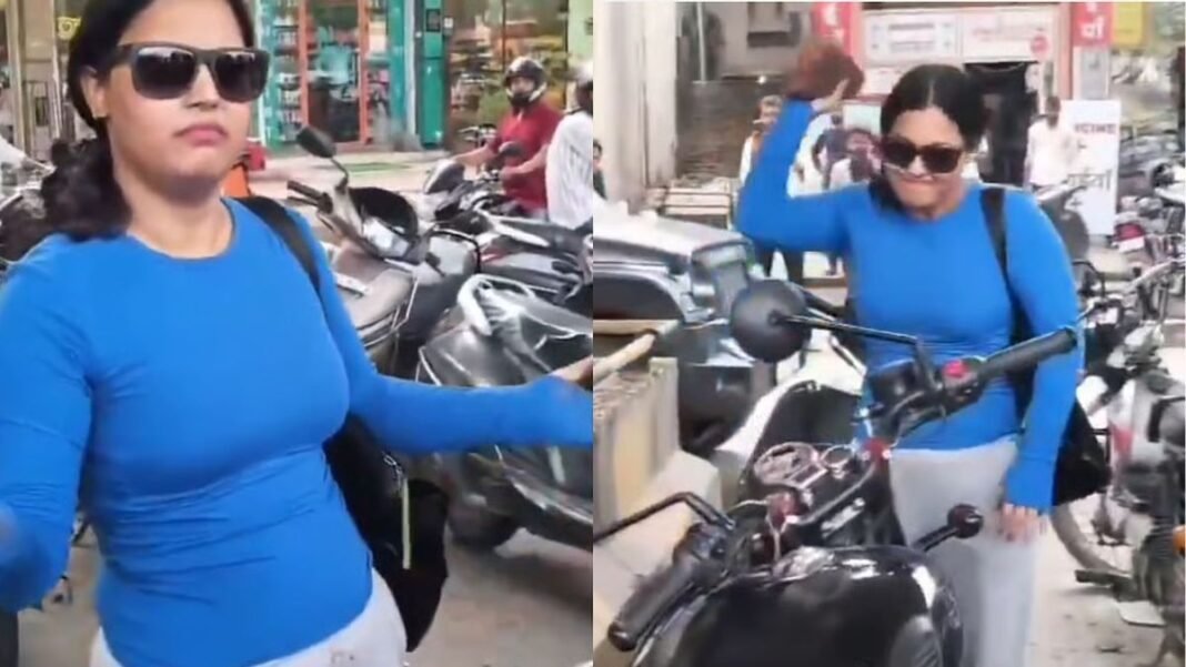 जयपुर में सड़क पर महिला का गुस्सा भड़क, बुलेट बाइक को ईंट से तोड़ा; पुलिस भी रही बेबस जयपुर