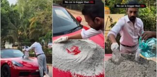 पोर्शे के बोनट पर सीमेंट घोला… फिर भरा गड्ढा! बेंगलुरु में शख्स का अनोखा कारनामा देख रह जाएंगे हैरान Viral Video