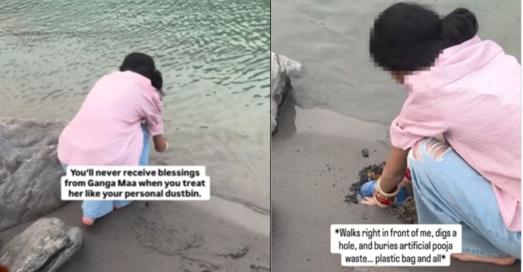 गंगा किनारे ऐसा क्या हुआ कि विदेशी पर्यटक भी रह गई हैरान? पूजा के बाद महिला की हरकत पर छिड़ी बड़ी बहस Viral Video