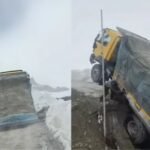 अचानक गायब हुई सड़क, ट्रक आधा जमीन में समाया, VIDEO देख रह जाएंगे सन्न! Viral Video