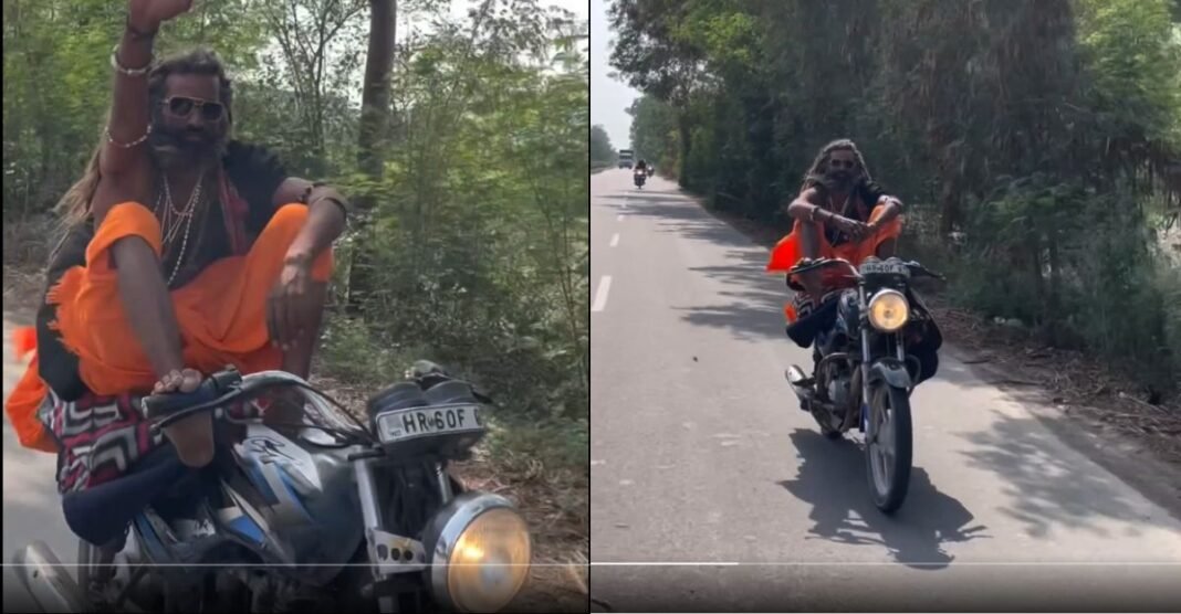 चलती बाइक पर बाबा ने किया ऐसा कारनामा कि देखकर लोग रह गए दंग! वायरल वीडियो पर मची बहस Viral Video