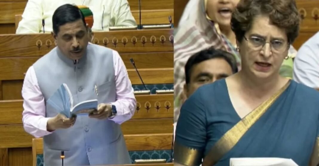 लोकसभा में आखिर किस बयान पर मचा इतना बड़ा बवाल? प्रियंका गांधी के आरोप पर शिक्षा मंत्री ने उठाई सस्पेंड करने की मांग शिक्षा मंत्री प्रह्लाद जोशी