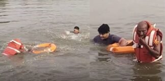 गणेश विसर्जन के बीच रामगंगा में डूबने लगा युवक, तभी पानी में कूदा एक शख्स, ऐसे बचाई जान Moradabad News